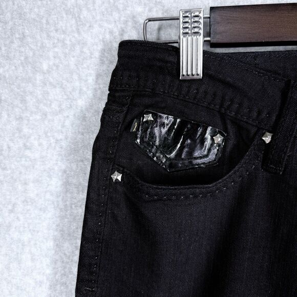 Rivet De Cru Jeans Womens Sz 29 30x33 Black Denim High Rise 90s Straight Leg - Picture 4 of 14